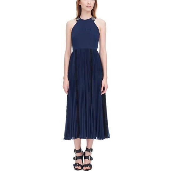 New Rebecca Taylor Sleeveless Pleated Embellished - Picture 1 of 12